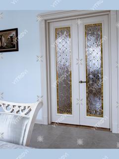Stained glass using Tiffany technique for interior doors