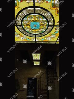 Ceiling stained glass in Tiffany technique 4